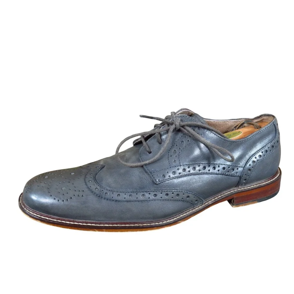 Joseph Abboud 40G4R00003 Mens Wingtip Oxford 9.5 Professional Dress Grey Leather